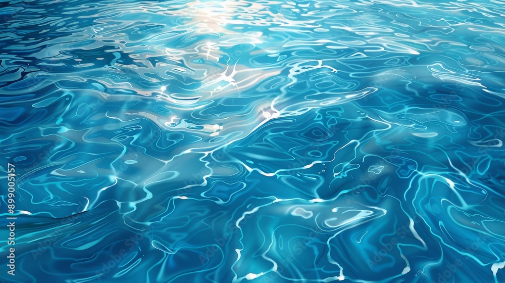 Sunlight reflects beautifully on clear blue water, creating mesmerizing patterns that dance in gentle ripples, evoking freshness and tranquility Sunlight reflects beautifully on clear blue water, creating mesmerizing patterns that dance in gentle ripples, evoking freshness and tranquility