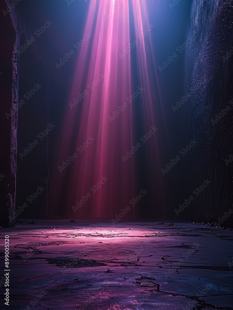 Obraz premium A beam of blue light in a purple background. 