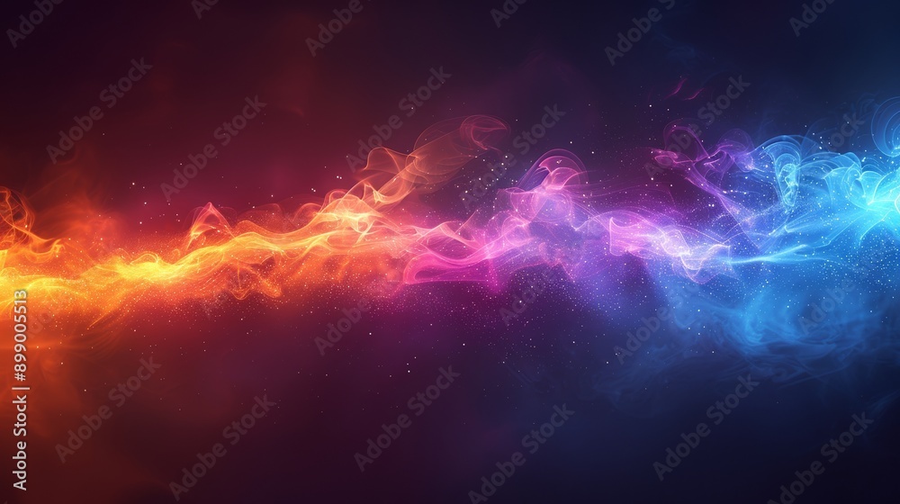 Fototapeta premium A beam of blue light in a purple background. 