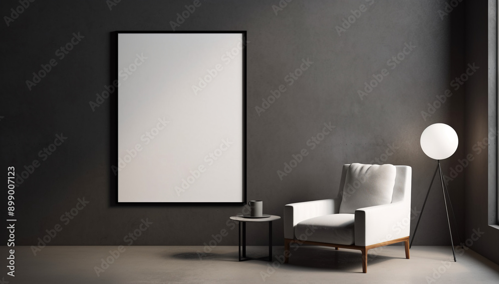 Contemporary living room chair with empty frame Contemporary living room chair with empty frame