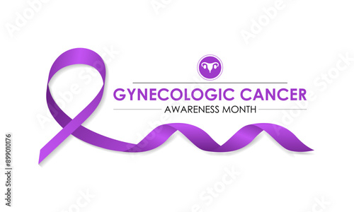 Vector Illustration for Gynecologic Cancer Awareness Month is september. Background, Poster, Banner, Advertising, and background design. Calligraphy Realistic Teal Ribbon.