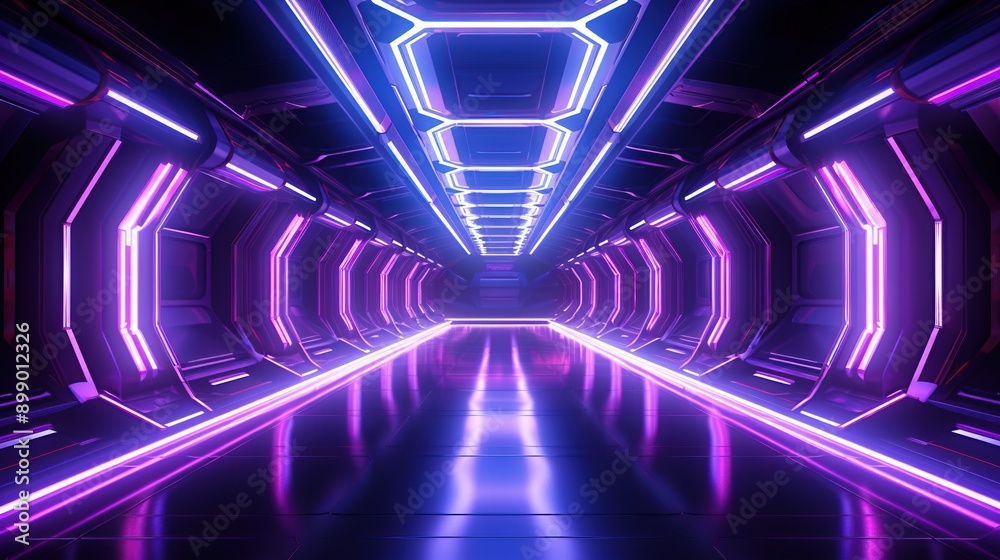 Futuristic Neon Corridor