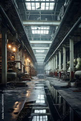 photo of a factory, interior of a factory