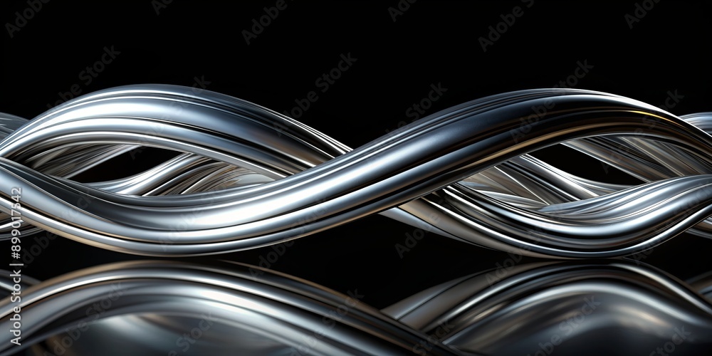 Shimmering liquid silver metal flows elegantly across a dark black background, creating an abstract, mesmerizing, and modern design with intricate patterns and reflective highlights. Shimmering liquid silver metal flows elegantly across a dark black background, creating an abstract, mesmerizing, and modern design with intricate patterns and reflective highlights.