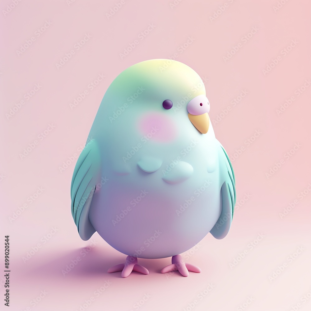 Cute 3D rendering of a colorful, chubby bird with a soft pastel gradient background, perfect for whimsical designs. Cute 3D rendering of a colorful, chubby bird with a soft pastel gradient background, perfect for whimsical designs.