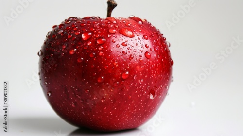 A shiny red apple on a isolated background photo