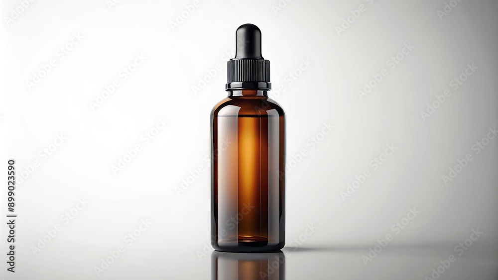 Elegant dark glass bottle for essential oils with sleek label area, surrounded by subtle shadows, on a clean white background, ideal for packaging and branding designs. Elegant dark glass bottle for essential oils with sleek label area, surrounded by subtle shadows, on a clean white background, ideal for packaging and branding designs.
