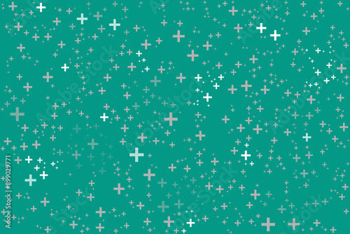Plus symbols of different sizes and opacity seamless background pattern vector illustration.