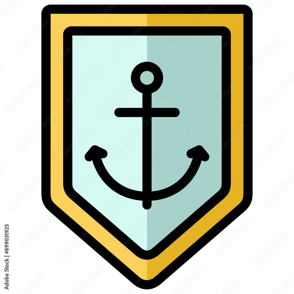 marine icon illustration design with filled outline