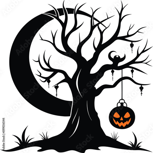 halloween pumpkin with bats