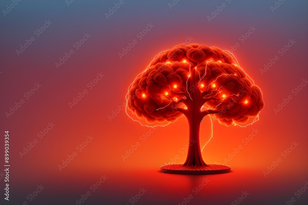 Red electricity isolated on transparent background generated by AI Red electricity isolated on transparent background generated by AI
