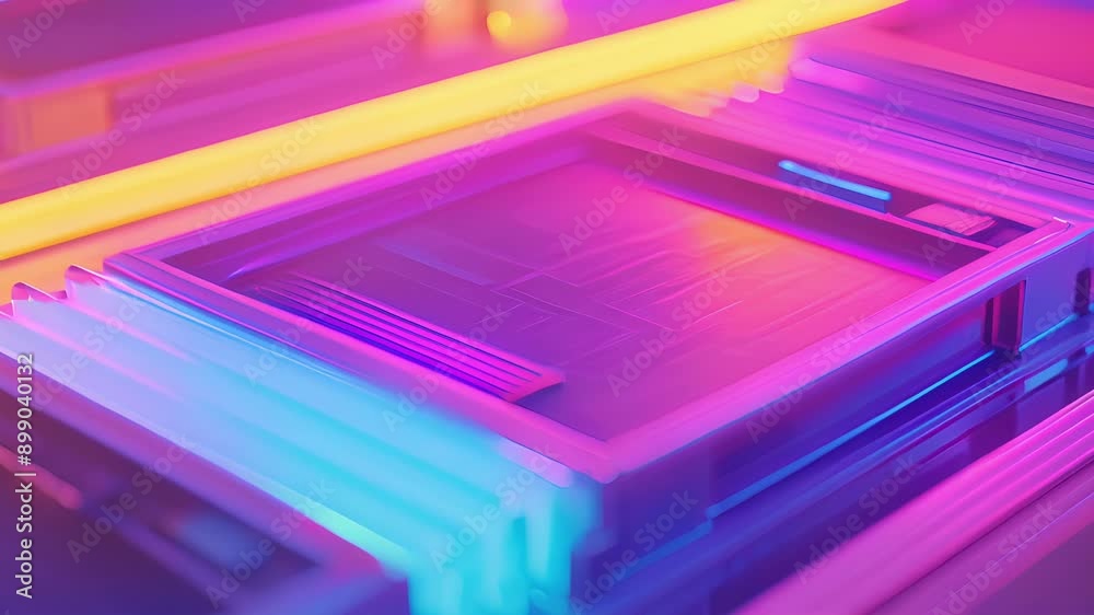 A play on contrasts this retro tech design features a grainy muted ...