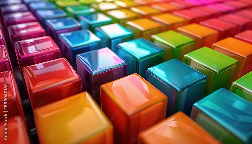 Colorful cubes, 3d render Colorful cubes, 3d render