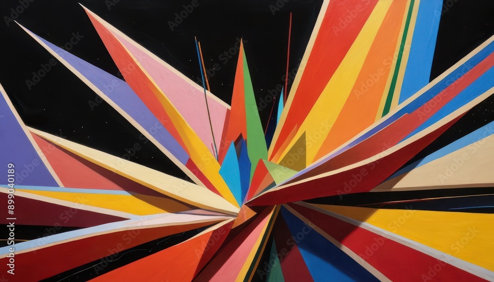 Abstract Colorful Geometric Pattern with Black Background. Abstract Colorful Geometric Pattern with Black Background.