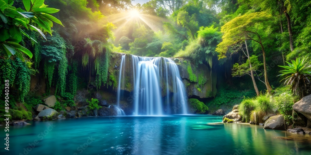 Serene Waterfall Oasis Embracing the Truth of Nature s Purifying Essence AI Generative Serene Waterfall Oasis Embracing the Truth of Nature s Purifying Essence AI Generative