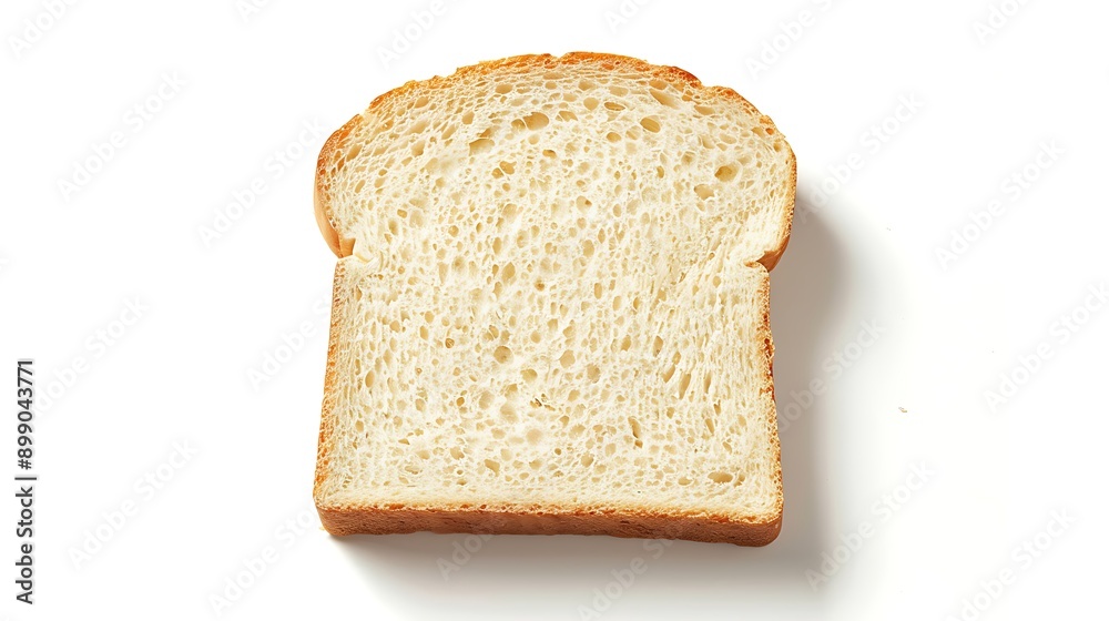 Single Slice of White Bread, Isolated on White Background, Generative AI. Photo Realistic Photo Single Slice of White Bread, Isolated on White Background, Generative AI. Photo Realistic Photo