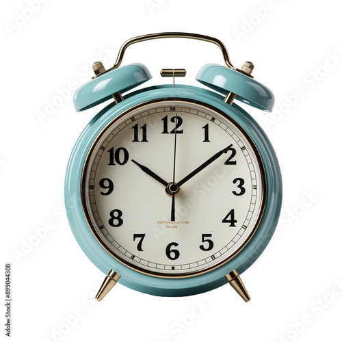 Blue Alarm Clock Isolated On Transparent Background