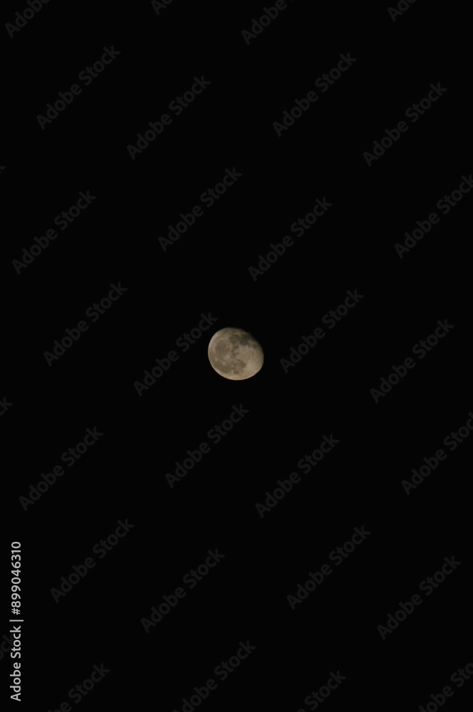 Waxing Gibbous Moon phase in the sky vertical shoot Waxing Gibbous Moon phase in the sky vertical shoot