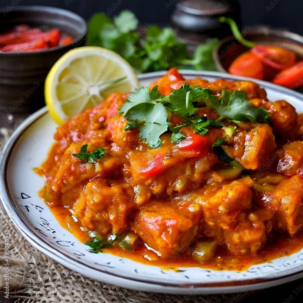 A bowl of vibrant, red-hued Paneer Butter Masala, featuring succulent cubes of paneer in a creamy, tomato-based gravy, garnished with fresh cilantro leaves. A bowl of vibrant, red-hued Paneer Butter Masala, featuring succulent cubes of paneer in a creamy, tomato-based gravy, garnished with fresh cilantro leaves.