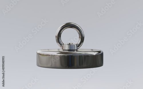 3d render neodymium magnet with handle