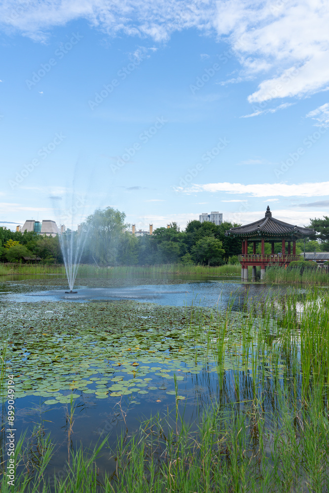 Hanbat Arboretum summer garden in Daejeon, Korea