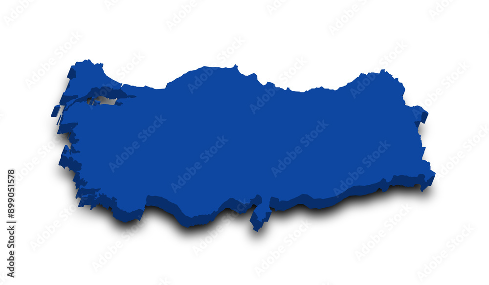 Fototapeta premium 3d Map of Turkey with color. Türkiye country map