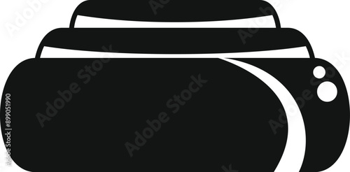 Air mattress icon in black simple style isolated on white background