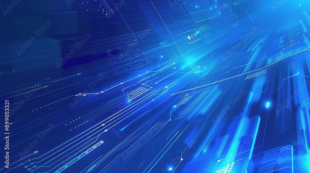 Dazzling Blue Technology Background: Showcasing Advanced and Innovative Technological Elements Dazzling Blue Technology Background: Showcasing Advanced and Innovative Technological Elements