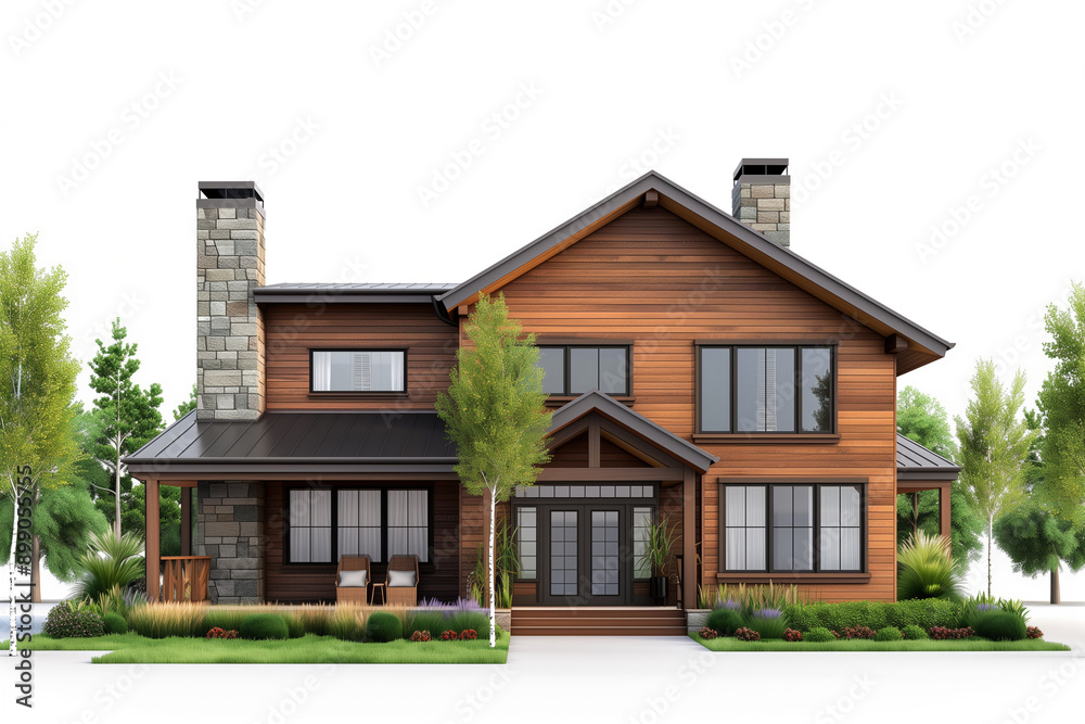 A charming Craftsman house with a stone foundation, wooden siding, and a welcoming front porch, set in a lush garden. A charming Craftsman house with a stone foundation, wooden siding, and a welcoming front porch, set in a lush garden.