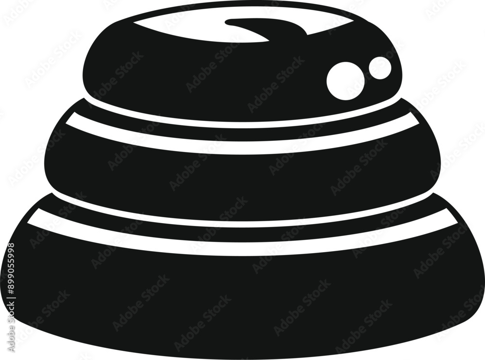 Black glyph icon representing a modern smart speaker assistant, listening for a voice command