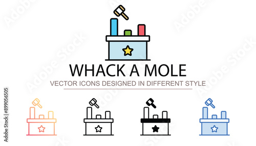 Whack a Mole icon design with white background stock illustration