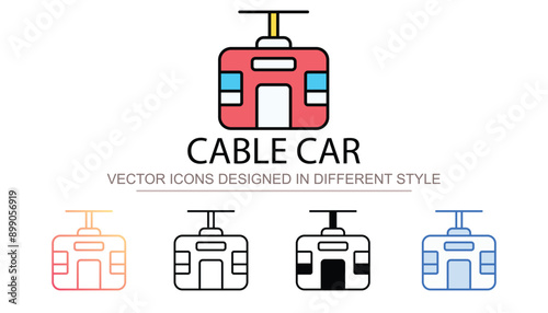Cable Car icon design with white background stock illustration
