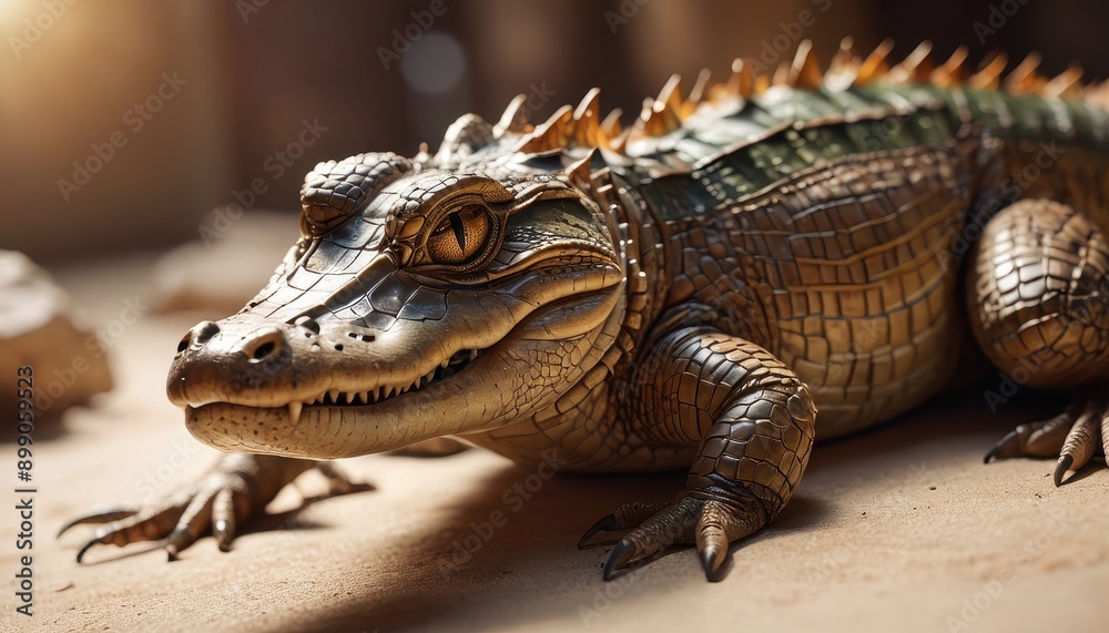 Naklejka premium Close Up Of A Crocodile's Eye.