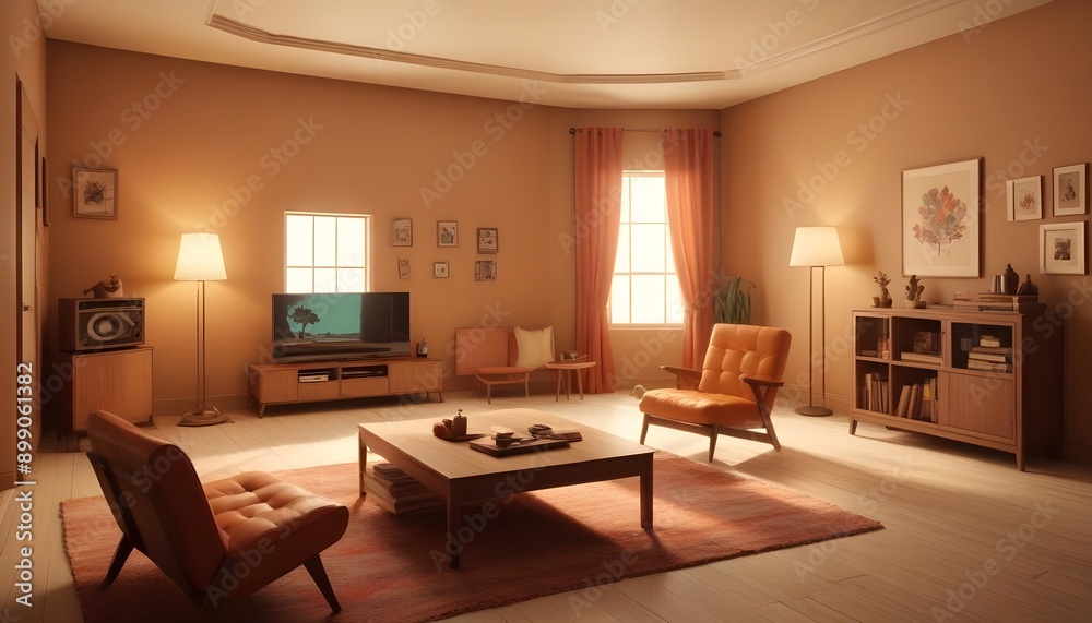 Fototapeta premium Photo interior modern design room 3d illustration