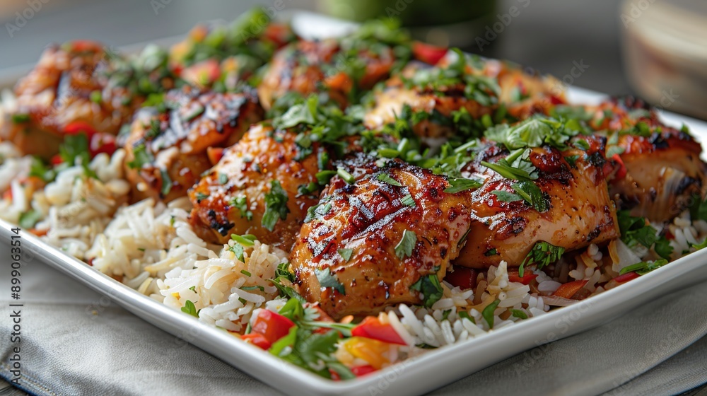Grilled Chicken with Rice and Parsley Grilled Chicken with Rice and Parsley