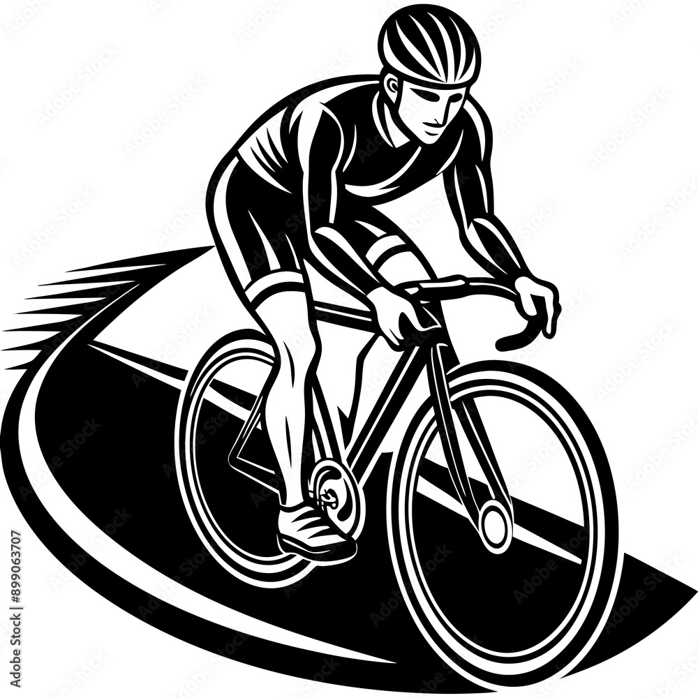 A cyclist on a race bike on the road vector illustration A cyclist on a race bike on the road vector illustration