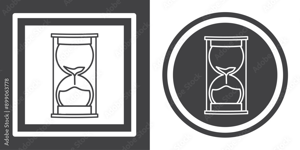 Vector. Hourglass symbol. Black and white icon symbol design in flat. Vector. Hourglass symbol. Black and white icon symbol design in flat.