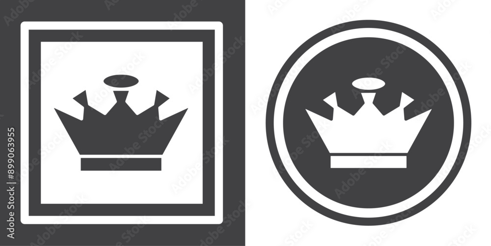 Vector. Crown symbol. Black and white icon symbol design in flat. Vector. Crown symbol. Black and white icon symbol design in flat.