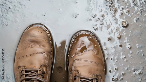 Wear rubber-soled shoes when inspecting the leak--style raw