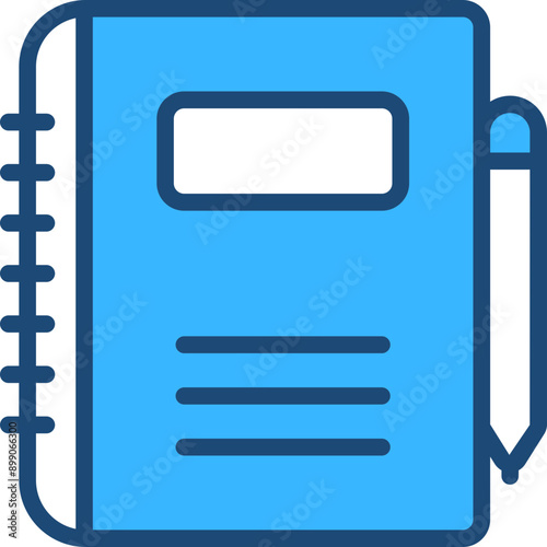 Notebook Blue Icon Design Vector