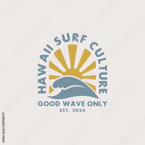 Vintage surf design template for surf club, surf shop, surf merch.