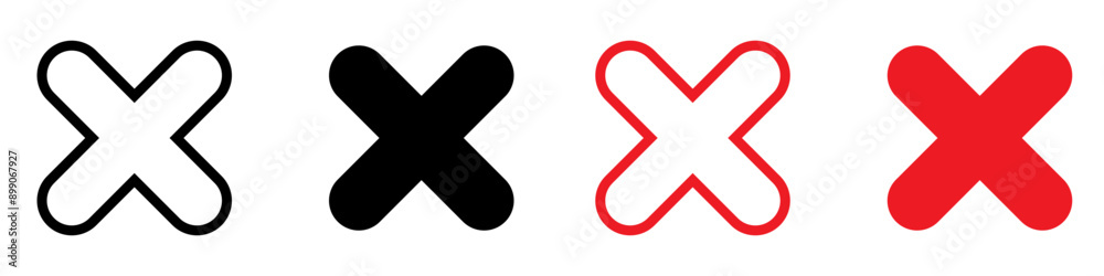 Close icon vector icon mark set symbol for web application Close icon vector icon mark set symbol for web application