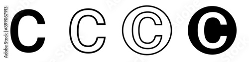 Copyright icon vector icon mark set symbol for web application