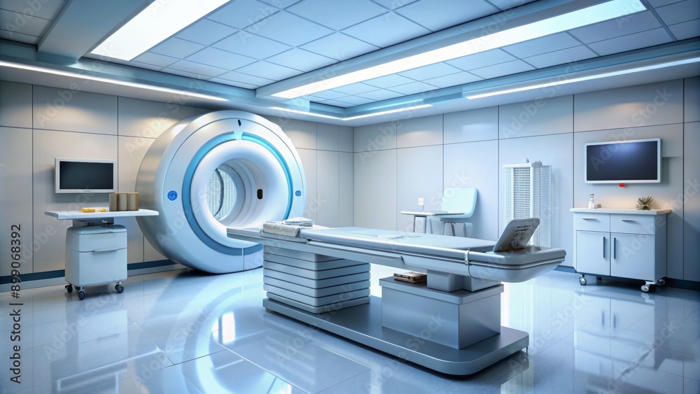 State-of-the-art medical center room equipped with cutting-edge MRI scanner and various diagnostic devices for precise health analysis. State-of-the-art medical center room equipped with cutting-edge MRI scanner and various diagnostic devices for precise health analysis.