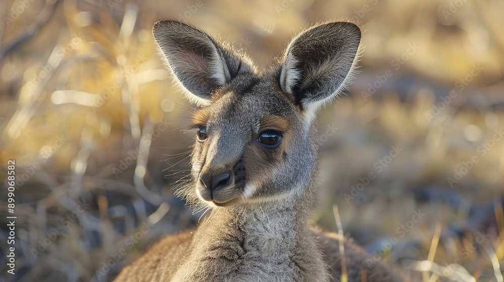 Fototapeta premium Close Up of a Baby Kangaroo --ar 16:9 Job ID: 0276a9c6-63cb-4483-9534-ae5338b936e6