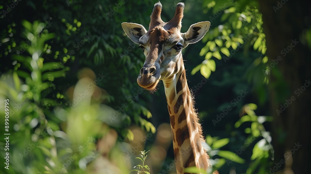 Fototapeta premium Giraffe in its natural habitat