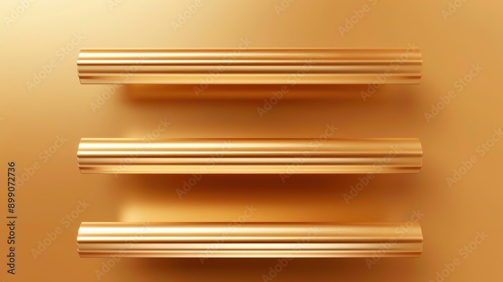 Realistic 3D Studio: Autumn Luxury Minimalistic Bathroom Shelf with Shiny Golden Background – Close-Up Top View Realistic 3D Studio: Autumn Luxury Minimalistic Bathroom Shelf with Shiny Golden Background – Close-Up Top View