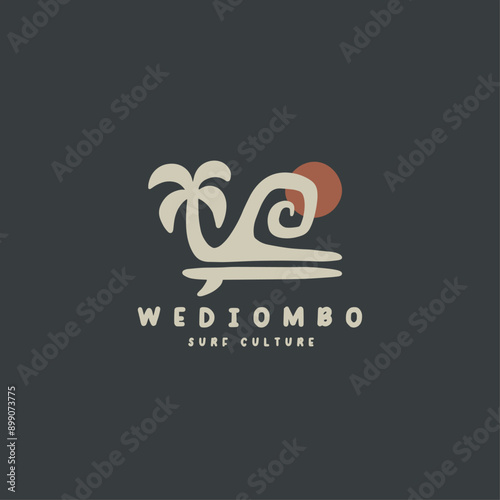 Vintage surf design template for surf club, surf shop, surf merch.