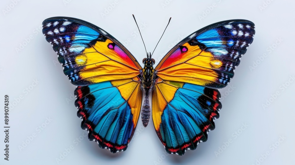 Fototapeta premium A vibrant butterfly on an isolated background