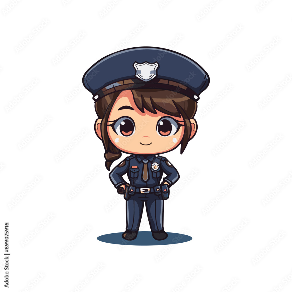cute police girl character design cute police girl character design